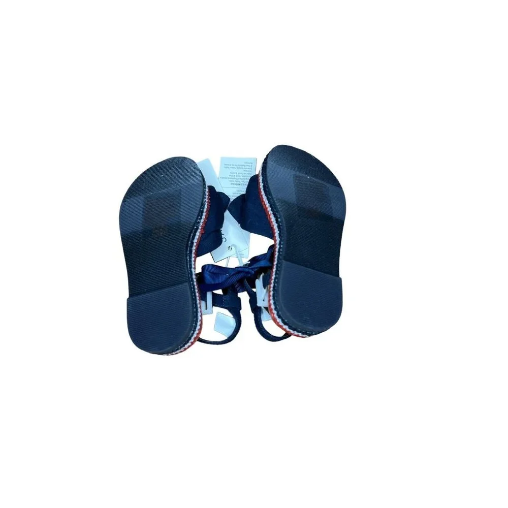 NWT Janie And Jack Toddler Girls Navy/White/Coral Sandals Size 7 ($56)